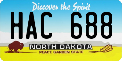 ND license plate HAC688