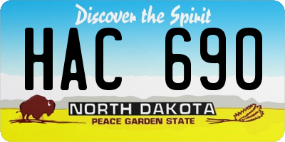 ND license plate HAC690