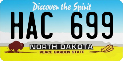 ND license plate HAC699