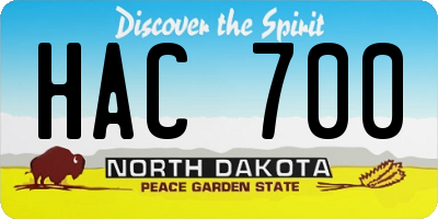 ND license plate HAC700