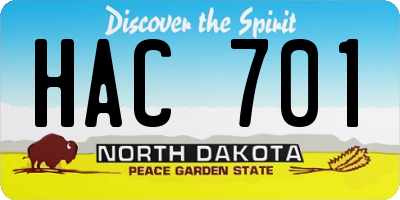 ND license plate HAC701