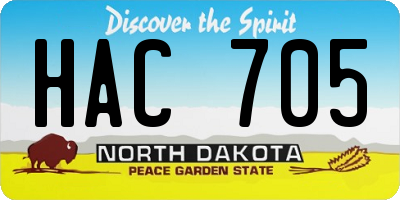 ND license plate HAC705