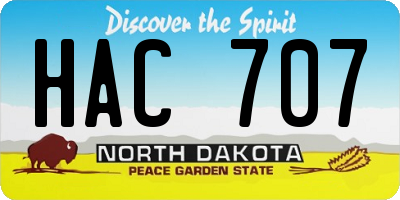 ND license plate HAC707