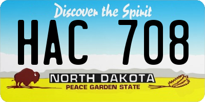 ND license plate HAC708