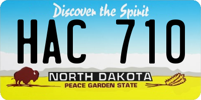 ND license plate HAC710