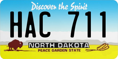 ND license plate HAC711