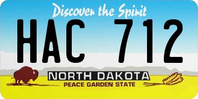 ND license plate HAC712