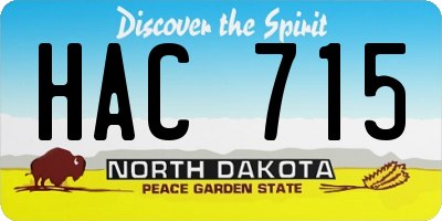 ND license plate HAC715