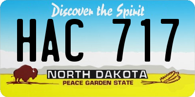 ND license plate HAC717