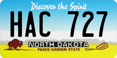 ND license plate HAC727