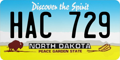 ND license plate HAC729