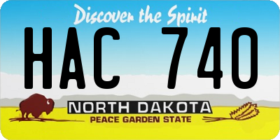 ND license plate HAC740