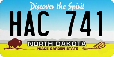 ND license plate HAC741