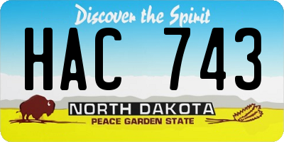 ND license plate HAC743