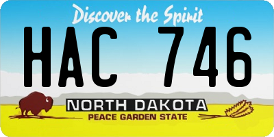 ND license plate HAC746