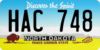 ND license plate HAC748