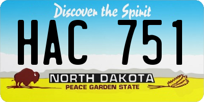 ND license plate HAC751