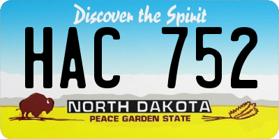 ND license plate HAC752