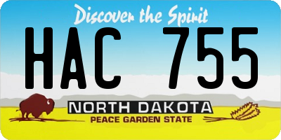 ND license plate HAC755