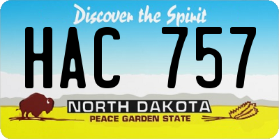 ND license plate HAC757