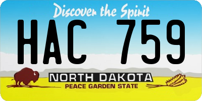 ND license plate HAC759