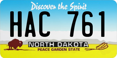 ND license plate HAC761