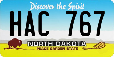 ND license plate HAC767