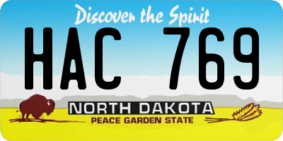 ND license plate HAC769