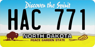 ND license plate HAC771