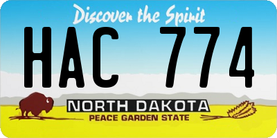 ND license plate HAC774