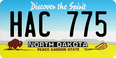 ND license plate HAC775