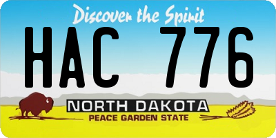 ND license plate HAC776