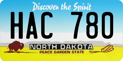 ND license plate HAC780