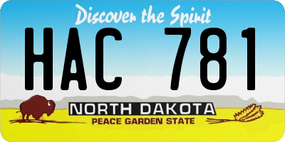 ND license plate HAC781