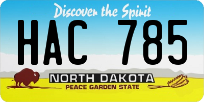 ND license plate HAC785