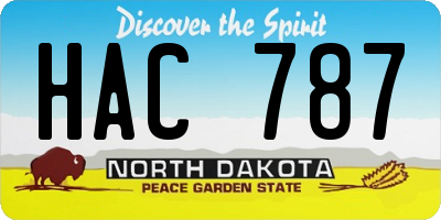 ND license plate HAC787