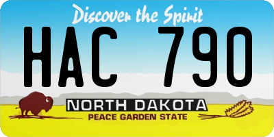 ND license plate HAC790