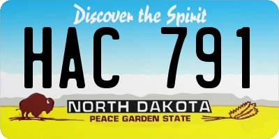 ND license plate HAC791