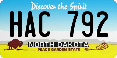 ND license plate HAC792