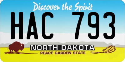 ND license plate HAC793