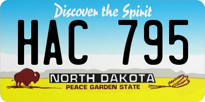 ND license plate HAC795