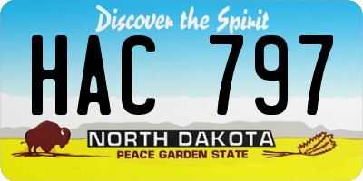 ND license plate HAC797