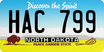 ND license plate HAC799