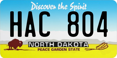 ND license plate HAC804