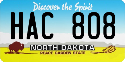ND license plate HAC808