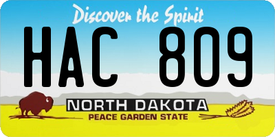 ND license plate HAC809
