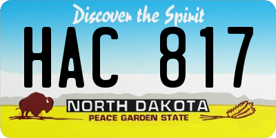 ND license plate HAC817
