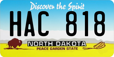 ND license plate HAC818