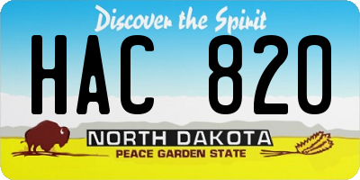 ND license plate HAC820