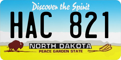 ND license plate HAC821